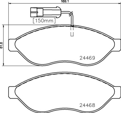 A.B.S. P 23 144 BREMBO Bremsbelagsatz, Scheibenbremse